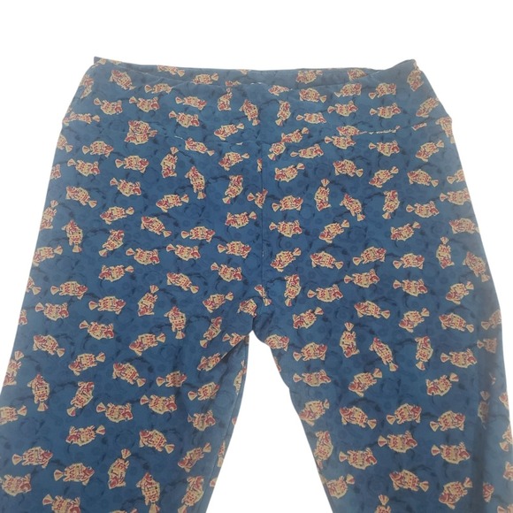 LuLaRoe Tall & Curvy Leggings Womens Blue Fish Pattern Ocean Stretch Pull On - Picture 2 of 10